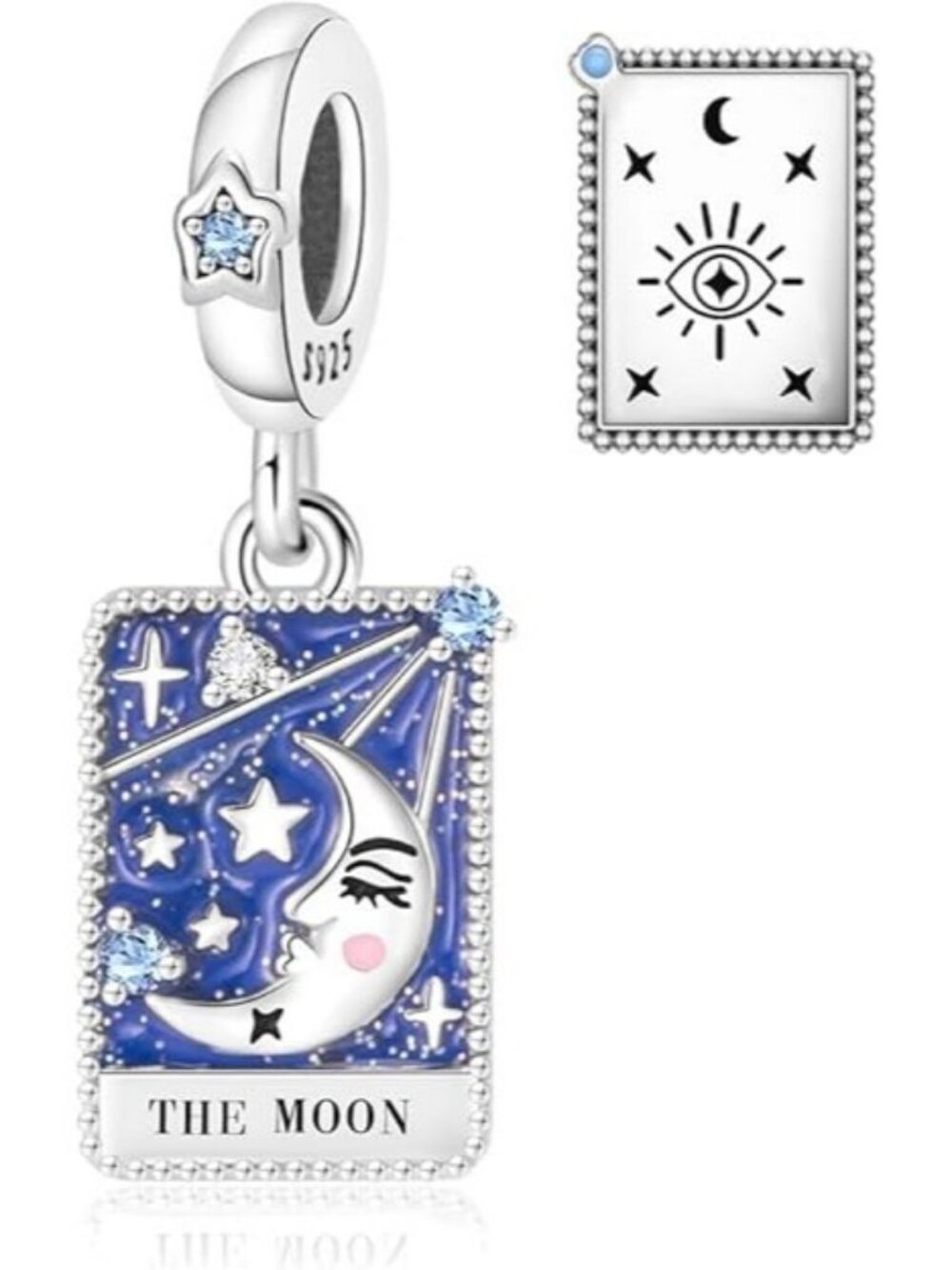 Tarot Cards Moon Dangle Charm 925 Sterling Silver Charm View 2